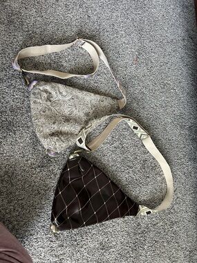 Women’s Quilted Brown and Paisley Sling Bag Set